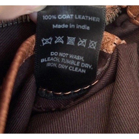 Berliner Bags 100% Goat Leather Brown Small Crossbody Utility Bag - Picture 8 of 9